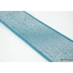 Elastique METAL Souple 40mm coloris Pétrole et lurex Argent