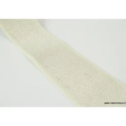 Elastique METAL Souple 40mm coloris Ecru et lurex Argent