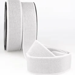 Elastique METAL Souple 40mm coloris Blanc et lurex Argent