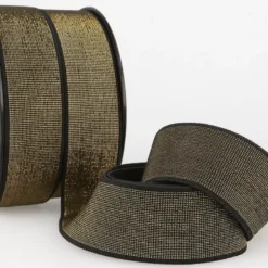 Elastique METAL Souple 40mm coloris Noir et lurex Or