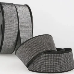 Elastique METAL Souple 40mm coloris Noir et lurex argent
