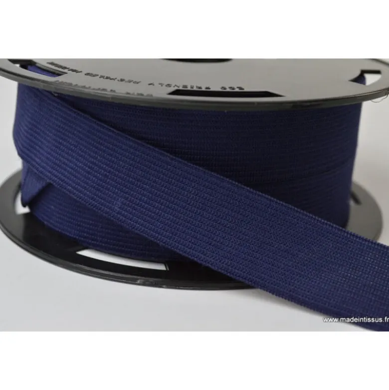 Elastique Souple 25mm coloris Bleu marine