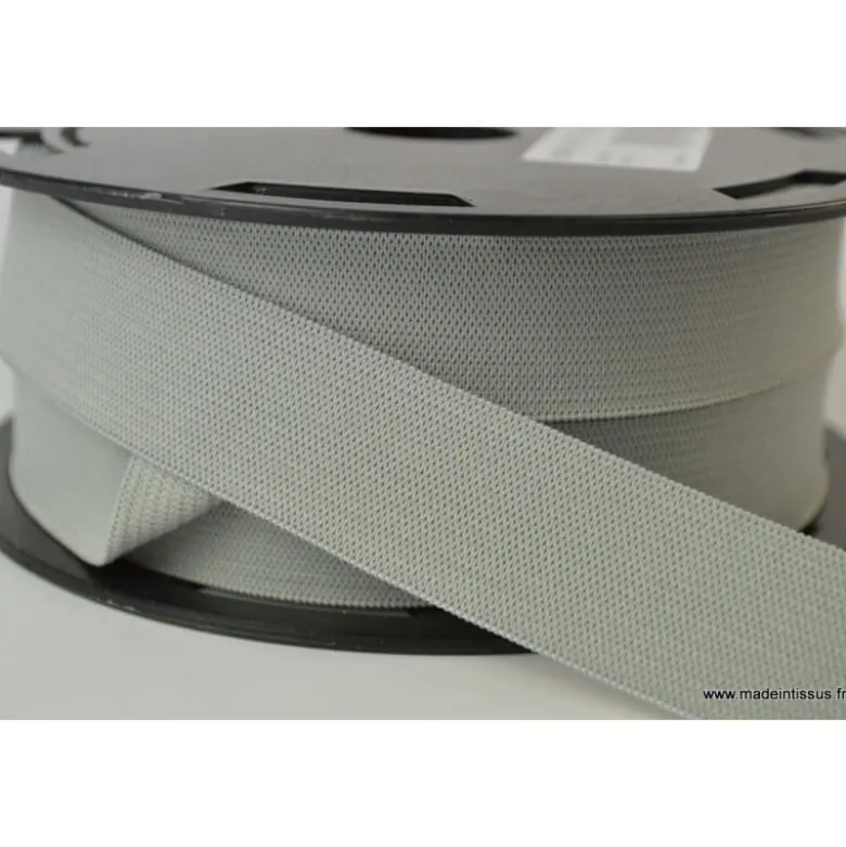 Elastique Souple 25mm coloris Gris