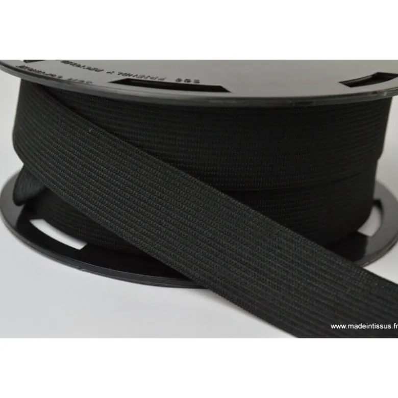 Elastique Souple 25mm coloris Noir