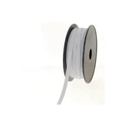 Elastique tresse plate 9mm Blanc