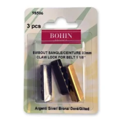 Embout de sangle ou de ceinture 30mm finition acier, doré et argent Bohin