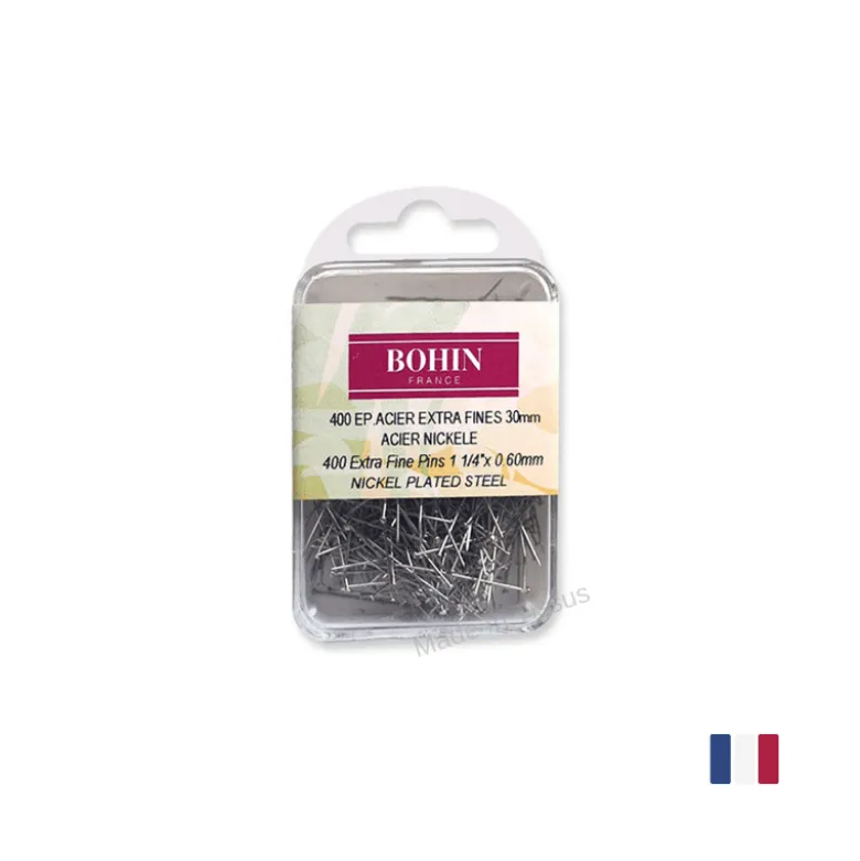 Epingles Extra Fine en acier nickelé N°4 Bohin x400