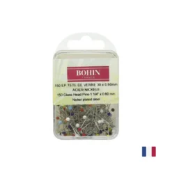 Epingles tête de verre extra fines Bohin, 30 X 0.60 mm