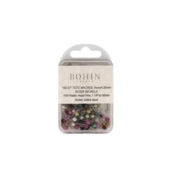 Epingles tête nacrées assorties Bohin 30 x 0.60mm
