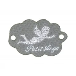 Etiquette tissée à coudre forme nuage message "Petit Ange" 20x45mm