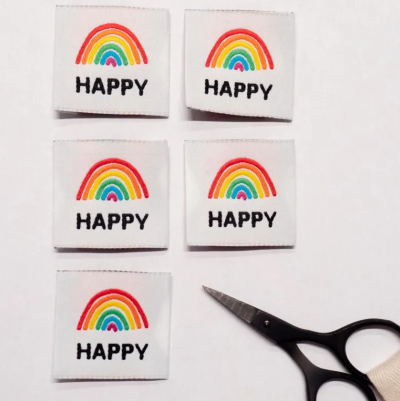 Etiquette tissée "Happy" - Ikatee