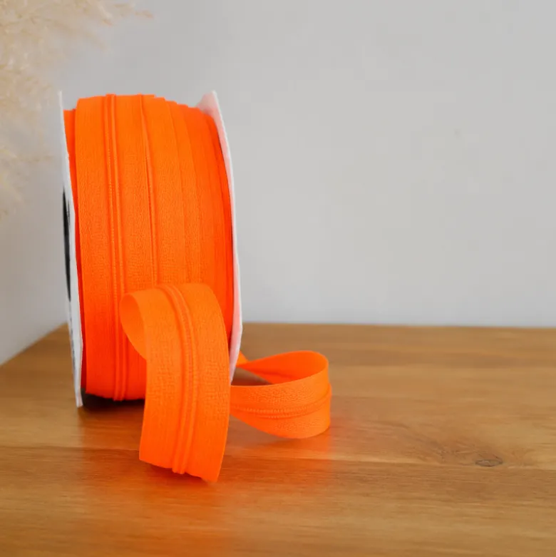 Fermeture éclair au mètre 30mm - chaine n°3 - Orange Fluo