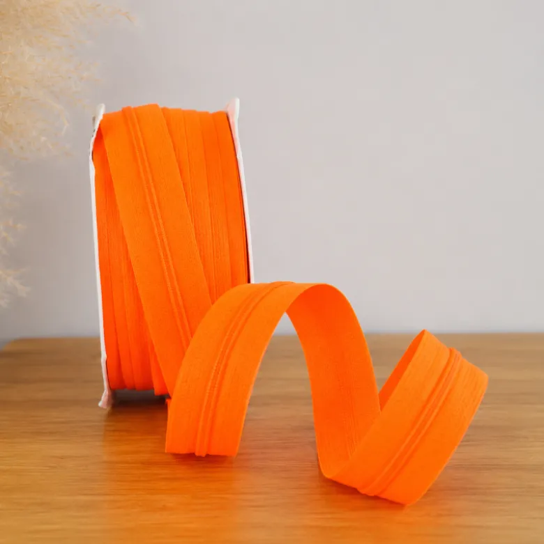 Fermeture éclair au mètre 30mm - chaine n°3 - Orange Fluo