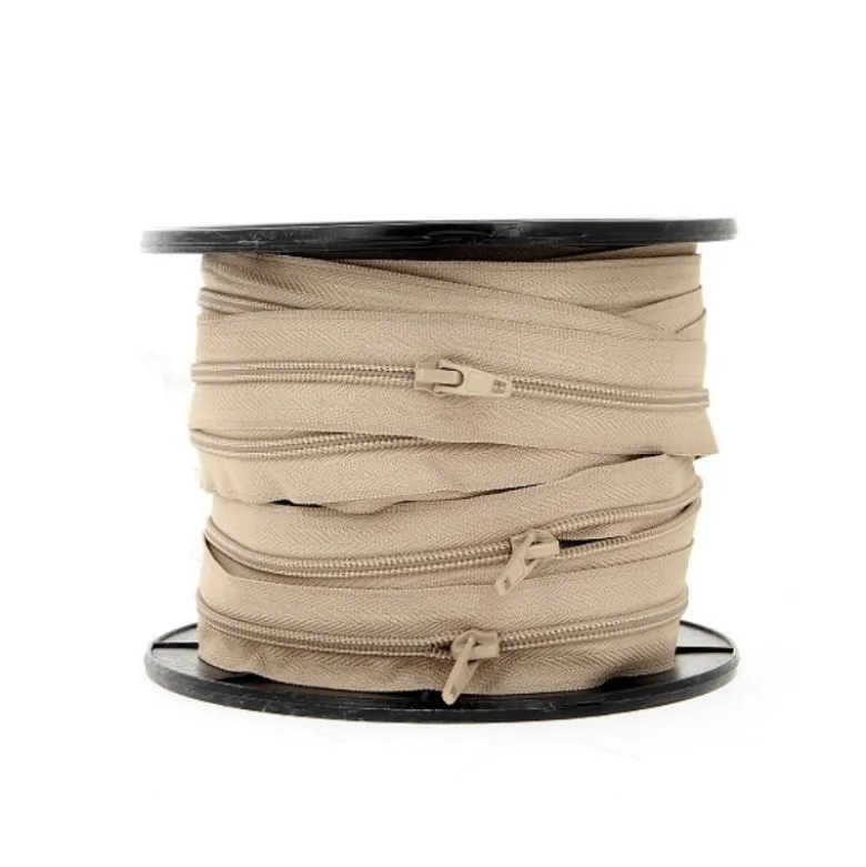 Fermeture éclair au mètre 30mm en nylon Coloris Beige - chaine n°5