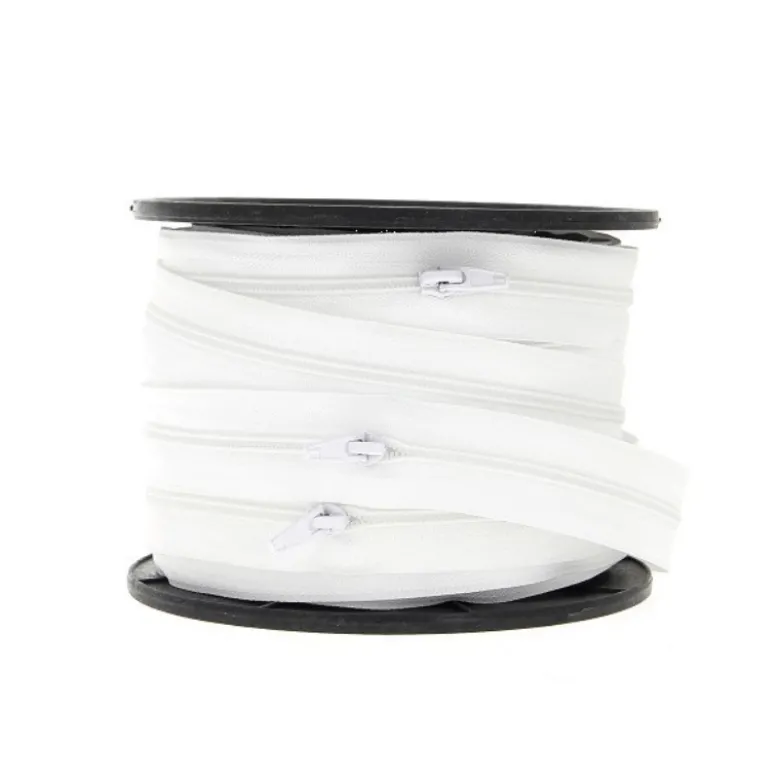 Fermeture éclair au mètre 30mm en nylon Coloris Blanc - chaine n°5