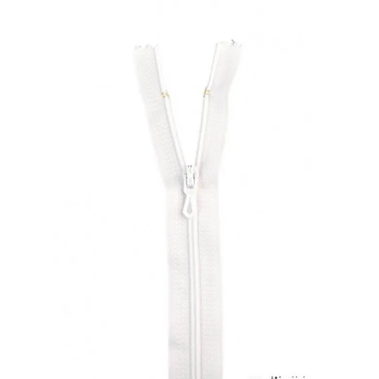 Fermeture éclair en nylon. col 400 Blanc