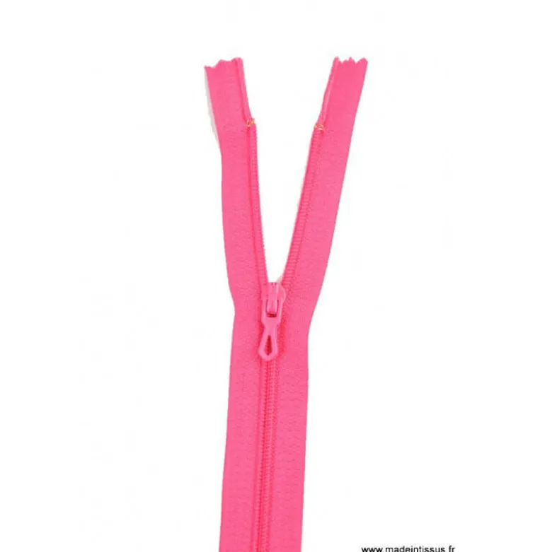 Fermeture éclair en nylon. col 822 Rose vif