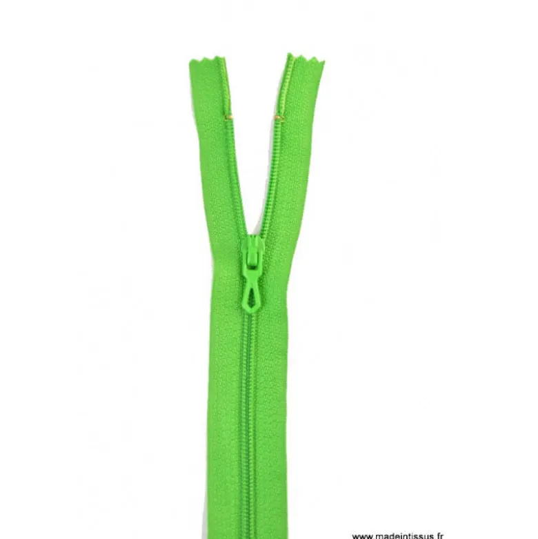 Fermeture éclair en nylon. col 726 Vert Billard