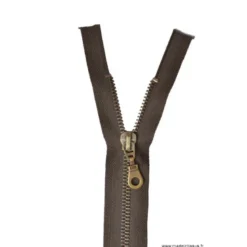 Fermeture éclair en nylon séparable Maille laiton col 990 Brou de Noix - Z19