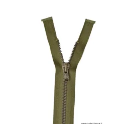 Fermeture éclair en nylon séparable Maille laiton col 765 Kaki foncé - Z19