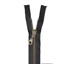 Fermeture éclair en nylon séparable Maille laiton col 460 Noir - Z19