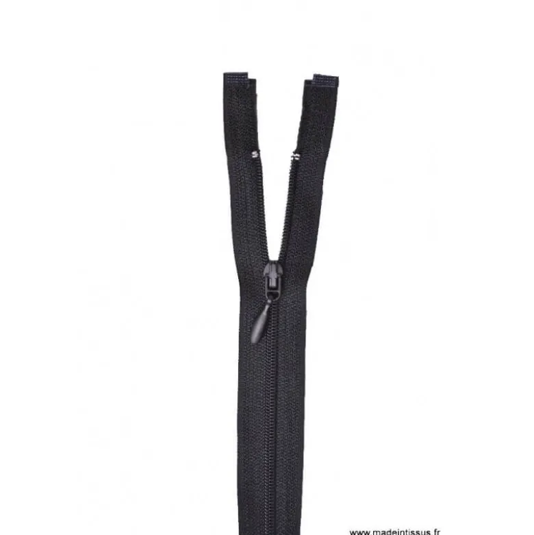 Fermeture éclair Fine et légère en nylon - séparable col 460 Noir Z45