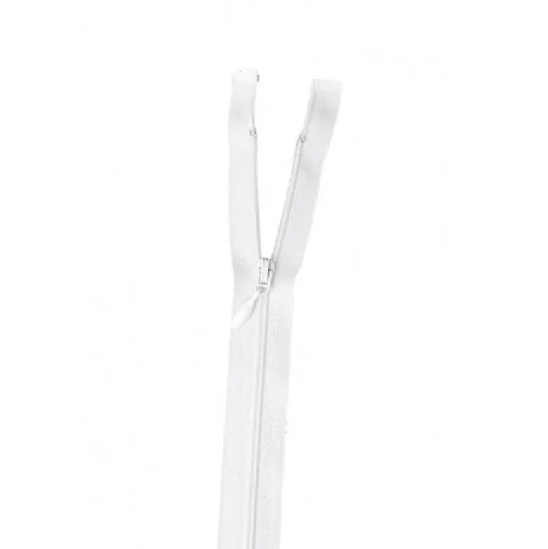 Fermeture éclair Fine et légère en nylon - séparable col 400 Blanc Z45