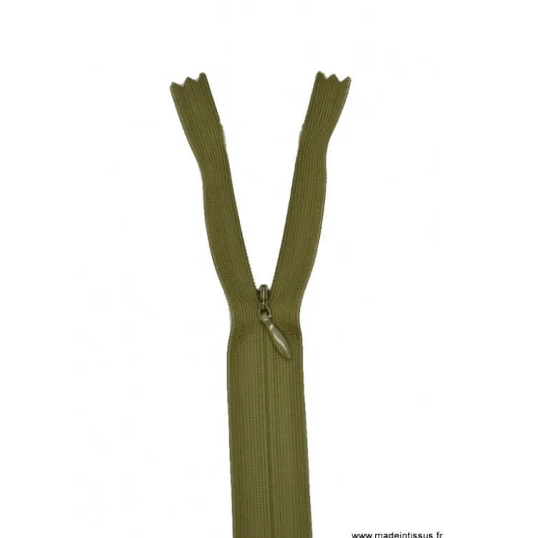 Fermeture éclair invisible en nylon Z41 col 765 Kaki foncé