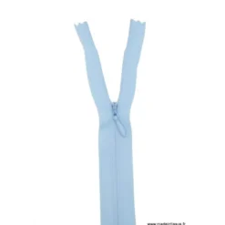 Fermeture éclair invisible en nylon Z41 col 505 bleu layette