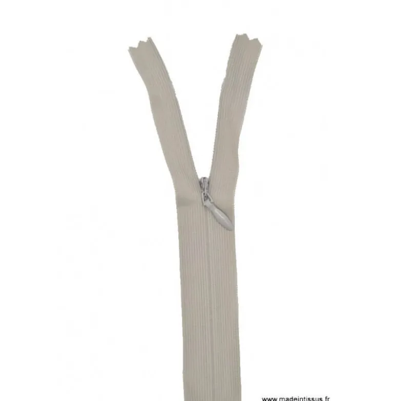 Fermeture éclair invisible en nylon Z41 col 432 Gris clair