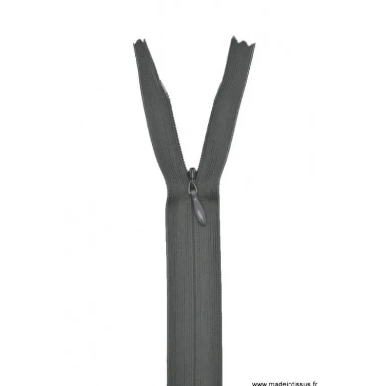 Fermeture éclair invisible en nylon Z41 col 450 Gris anthracite