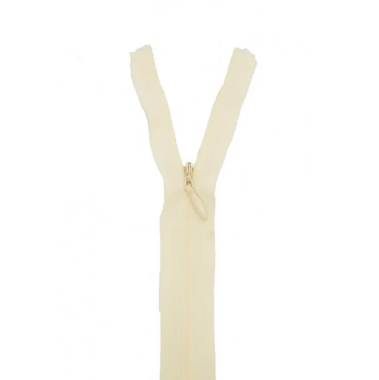 Fermeture éclair invisible en nylon Z41 col 410 Blanc cassé