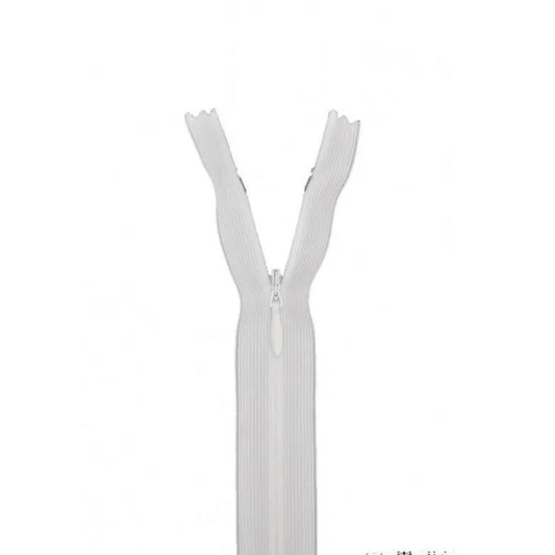 Fermeture éclair invisible en nylon Z41 col 400 BLANC