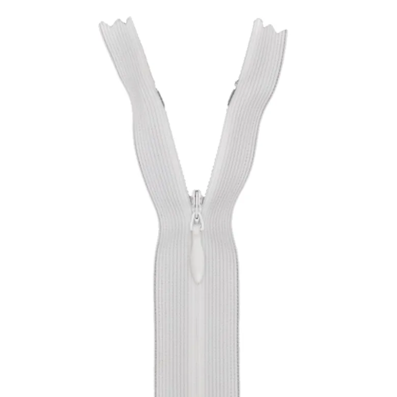 Fermeture éclair invisible en nylon Z41 col 400 BLANC