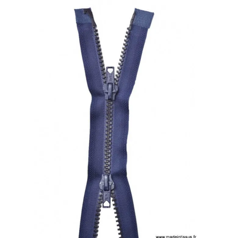 Fermeture éclair séparable double curseur Z68 col 570 Bleu marine