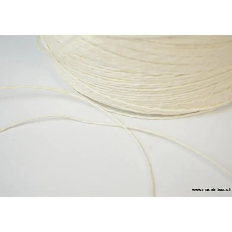 ficelle contact alimentaire 0.8mm en lin blanchi 2 bouts, 1kg