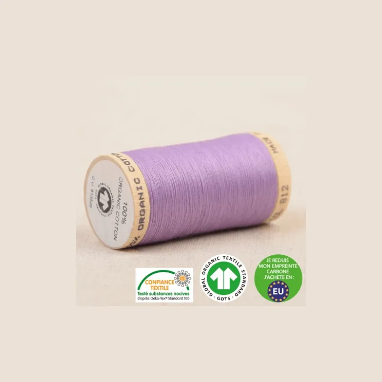 Fil à coudre Bio Gots 100% coton - 275 m - Lilas