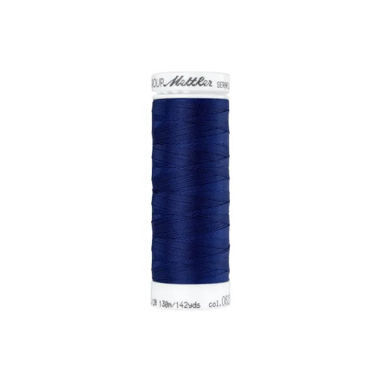 Fil à coudre élastique Seraflex bleu marine - Mettler - 130m