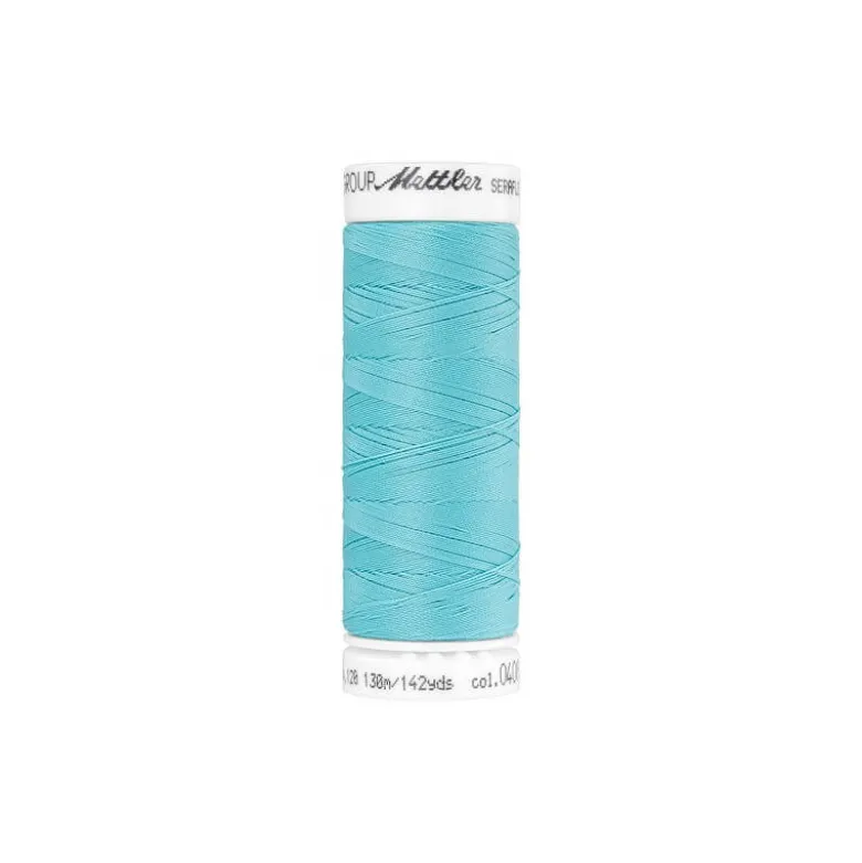 Fil à coudre élastique Seraflex bleu lagon - Mettler - 130m