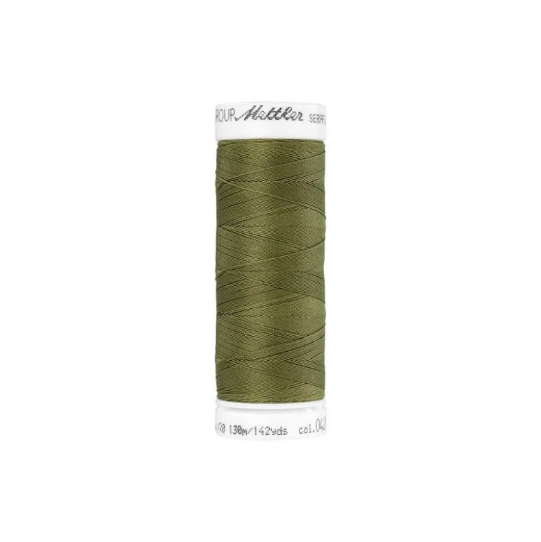 Fil à coudre élastique Seraflex kaki - Mettler - 130m