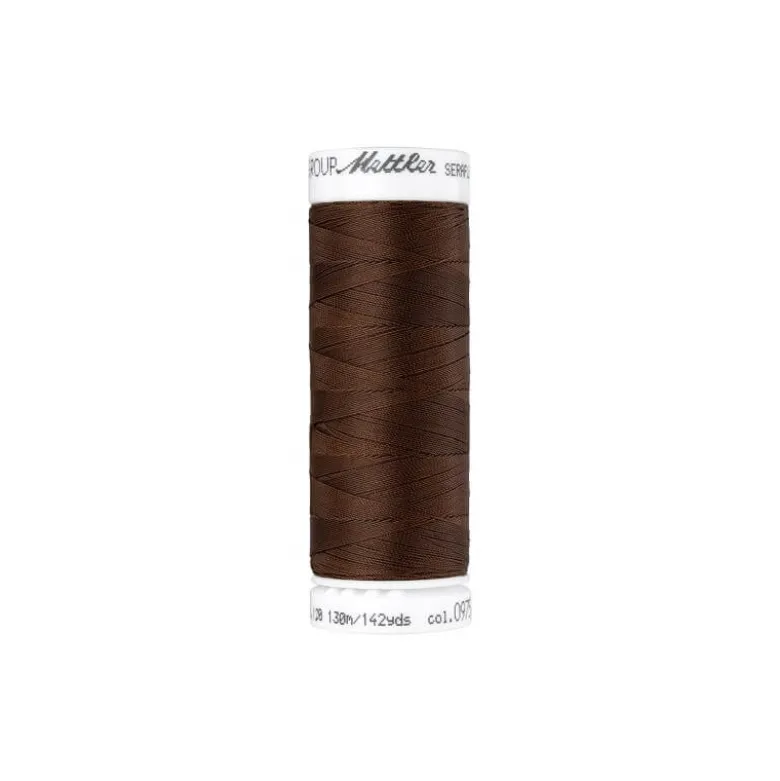 Fil à coudre élastique Seraflex marron foncé - Mettler - 130m