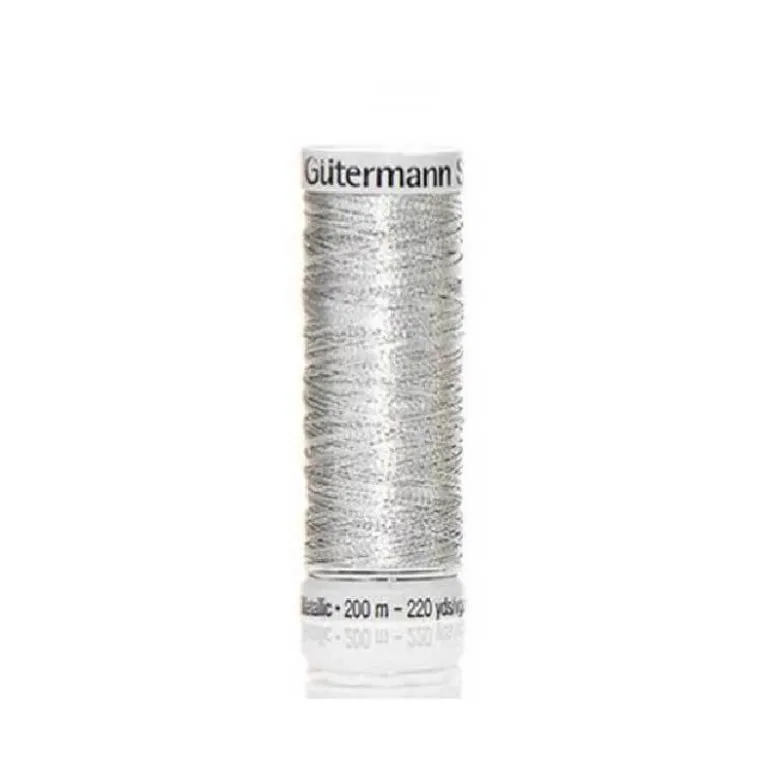 Fil Effet Metallic Gutermann 200 m - N°7009 Argent (étain)