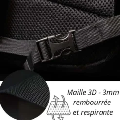 Filet 3d mesh noir rembourré et respirant - 3mm