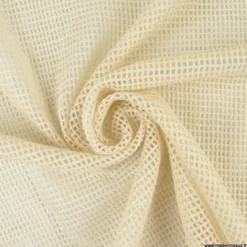 Filet mesh à carreaux en coton coloris naturel