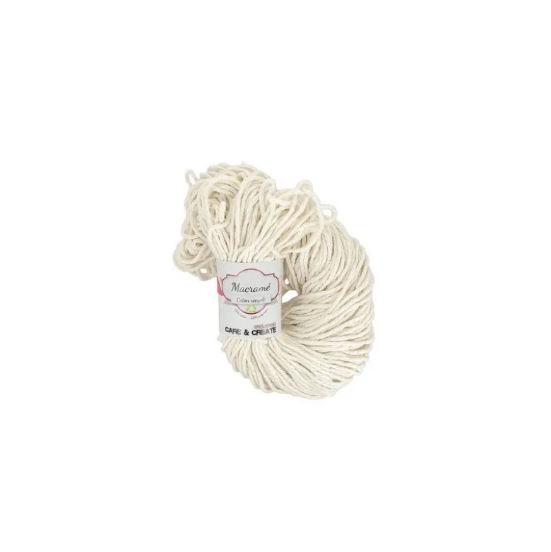 Fil à macramé blanc cassé en coton recyclé - 250 grammes