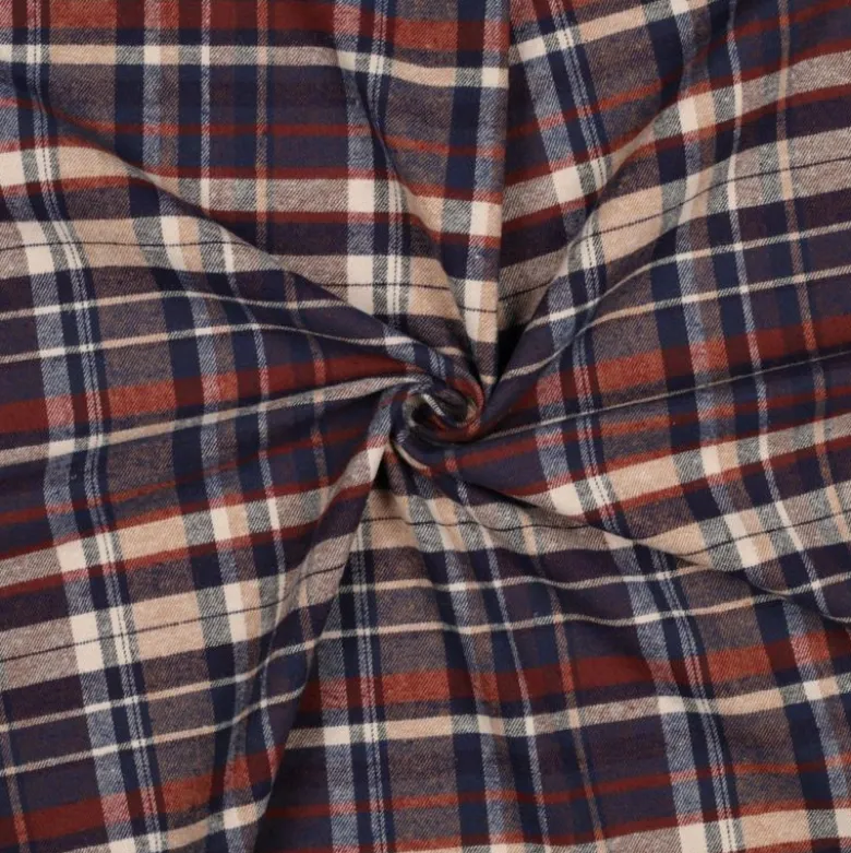 Flanelle Écossaise Highland – Bleu Marine & Rouille