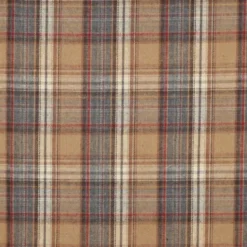 Flanelle Tartan Highland – Camel & Bleu Denim