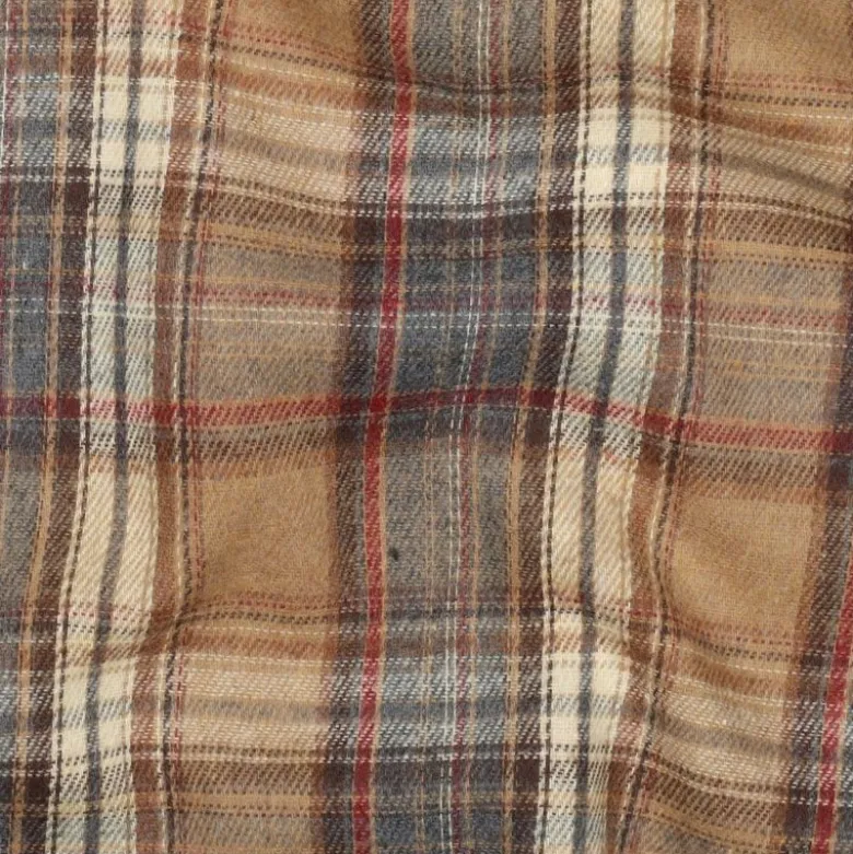 Flanelle Tartan Highland – Camel & Bleu Denim