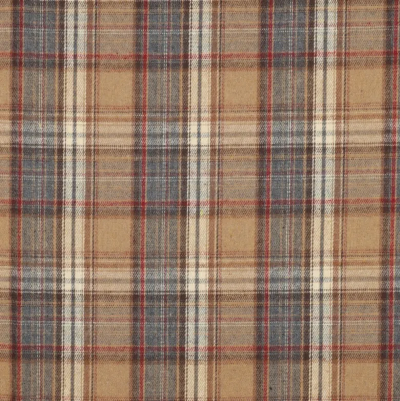 Flanelle Tartan Highland – Camel & Bleu Denim