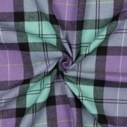 Flanelle Tartan Highland – Violet & Menthe Fresca